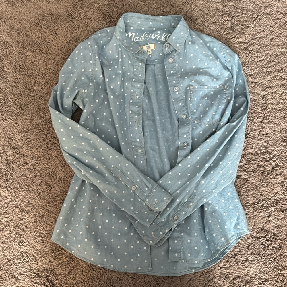 Polka dot denim top from Madewell